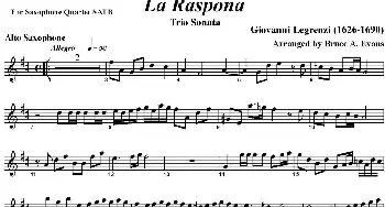萨克斯谱 | La Raspona(四重奏·中音萨克斯分谱）