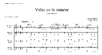 萨克斯谱 | a小调圆舞曲 B.150(四重奏总谱)肖邦