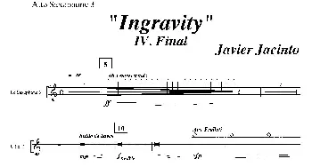 萨克斯谱 | Ingravity(第四乐章）(第三中音萨克斯分谱)Javier Jacinto