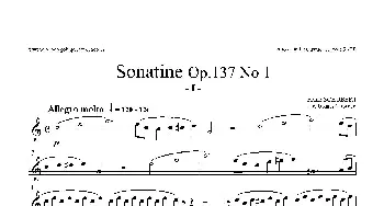 萨克斯谱 | Sonatine Op.137 No 1(四重奏中音萨克斯分谱）