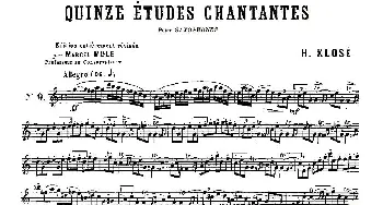 萨克斯谱 | Klose Etudes Chantantes Pour Saxophone(练习曲之九）