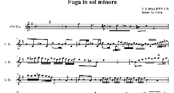 萨克斯谱 | Fuga in sol minore (四重奏之中音萨克斯分谱)J·S·巴赫