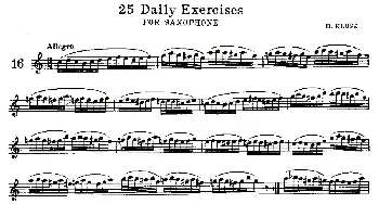 萨克斯谱 | 25 Daily Exercises 之16  H·klose