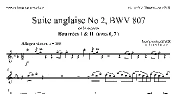 萨克斯谱 | Suite anglaise No 2,BWV 807(法国组曲之二·布列舞曲）(高音萨克斯分谱)巴赫