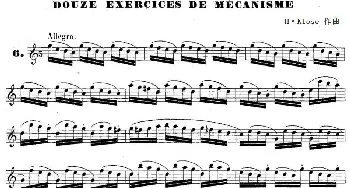 萨克斯谱 | H·Klose练习曲(douze exercices de mecanisme—6)H·Klose