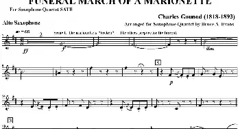 萨克斯谱 | FUNERAL MARCH OF A MARIONETTE(四重奏·中音萨克斯分谱）