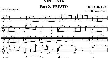萨克斯谱 | SINFONIA Part 3. PRESTO(四重奏·中音萨克斯分谱）