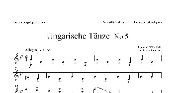 萨克斯谱 | Ungarische Tnze No 5(十五重奏Basse分谱）