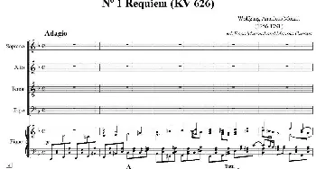 萨克斯谱 | N°1 Requiem(KV 626）(萨克斯四重奏+钢琴伴奏）