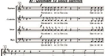 萨克斯谱 | Quoniam Tu Solus Sanctus(萨克斯四重奏）