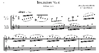 萨克斯谱 | Inventions 巴赫15首创意曲(二重奏—4）