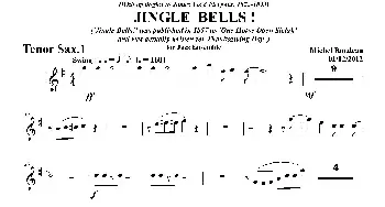 萨克斯谱 | JINGLE BELLS！(第一次中音萨克斯分谱）