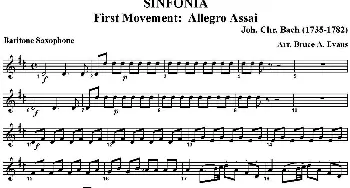 萨克斯谱 | SINFONIA First Movement Allegro Assai(四重奏·上低音萨克斯分谱）