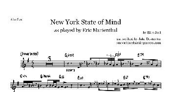 萨克斯谱 | New York Stateof Mind(中音萨克斯）