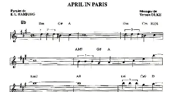 萨克斯谱 | APRIL IN PARIS
