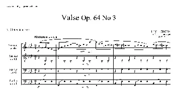 萨克斯谱 | 降A大调圆舞曲 Op.64 No.3(四重奏)肖邦