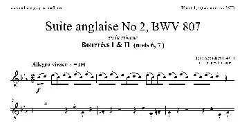 萨克斯谱 | Suite anglaise No 2,BWV 807(法国组曲之二·布列舞曲）(次中音萨克斯分谱)巴赫