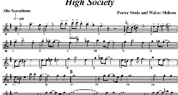 萨克斯谱 | High Society(四重奏·中音萨克斯分谱）