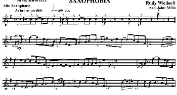 萨克斯谱 | SAXOPHOBIA(四重奏·中音萨克斯分谱）