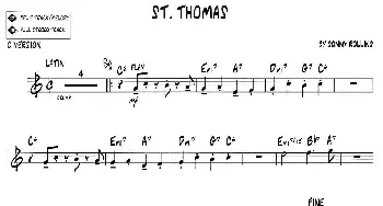 萨克斯谱 | ST. THOMAS(jazz系列萨克斯谱)sonny rollins