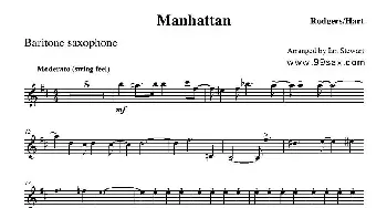 萨克斯谱 | Manhattan Baritone Sax(四重奏上低音萨克斯分谱）