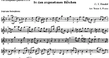 萨克斯谱 | In den angenehmen Buschen(四重奏·高音萨克斯分谱）