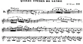 萨克斯谱 | H·Klose练习曲(Quinze etudes de genre—3)H·Klose