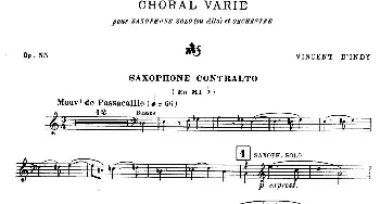 萨克斯谱 | Choral vari Op.55  D·Indy