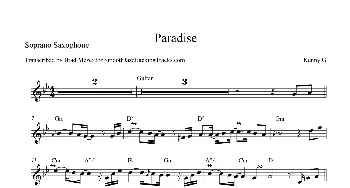 萨克斯谱 | Paradise(高音萨克斯）