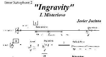 萨克斯谱 | Ingravity(第一乐章）(第二次中音萨克斯分谱)Javier Jacinto