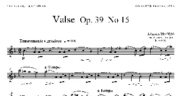 萨克斯谱 | 圆舞曲 Op39 No15(四重奏中音萨克斯分谱)J·勃拉姆斯