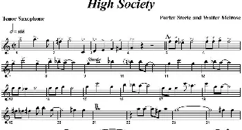 萨克斯谱 | High Society(四重奏·次中音萨克斯分谱）