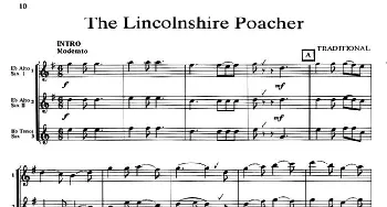 萨克斯谱 | The Lincolnshire Poacher(三重奏）