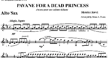 萨克斯谱 | PAVANE FOR A DEAD PRINCESS(四重奏·中音萨克斯分谱）