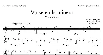 萨克斯谱 | a小调圆舞曲 B.150(四重奏上低音萨克斯分谱)肖邦