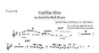 萨克斯谱 | Cadillac Slim Rick Braun Trumpet(Trumpet in Bb）