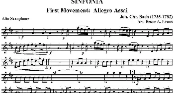 萨克斯谱 | SINFONIA First Movement Allegro Assai(四重奏·中音萨克斯分谱）