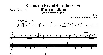 萨克斯谱 | Concerto Brandeburghese(次中音萨克斯)J·S·巴赫