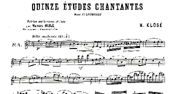 萨克斯谱 | Klose Etudes Chantantes Pour Saxophone(练习曲之四）