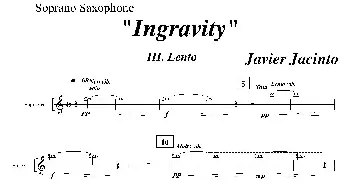萨克斯谱 | Ingravity(第三乐章）(高音萨克斯分谱)Javier Jacinto