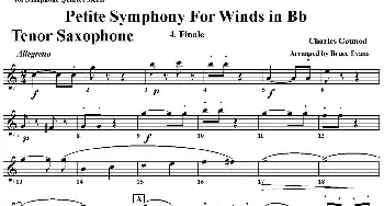 萨克斯谱 | Petite Symphony For Winds in Bb(四重奏·次中音萨克斯分谱）