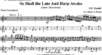 萨克斯谱 | So Shall the Lute And Harp Awake(四重奏·次中音萨克斯分谱）