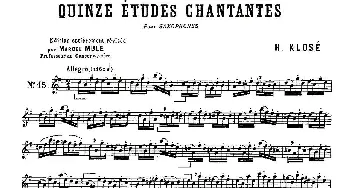 萨克斯谱 | Klose Etudes Chantantes Pour Saxophone(练习曲之十五）