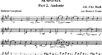 萨克斯谱 | SINFONIA Part 2. Andante(四重奏·上低音萨克斯分谱）