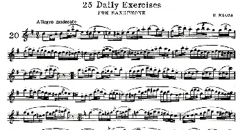 萨克斯谱 | 25 Daily Exercises 之20  H·klose