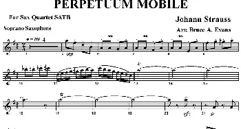 萨克斯谱 | PERPETUUM MOBILE(四重奏·高音萨克斯分谱）