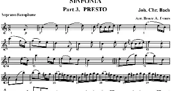 萨克斯谱 | SINFONIA Part 3. PRESTO(四重奏·高音萨克斯分谱）