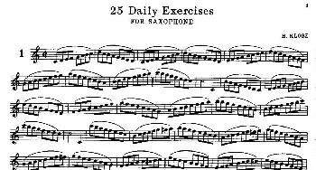 萨克斯谱 | 25 Daily Exercices for Saxophone(1—8)H·Klose