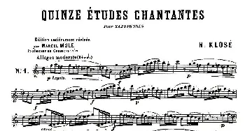 萨克斯谱 | Klose Etudes Chantantes Pour Saxophone(练习曲之一）