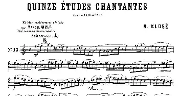 萨克斯谱 | Klose Etudes Chantantes Pour Saxophone(练习曲之十四）